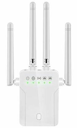 Picture of WiFi Repeater - WiFi Booster,Signal Extender, 360° Full Coverage Up to 2500 sq.ft,1200 Mbps 2.4 & 5GHz Wireless Internet Amplifier - Covers 20 Devices with 4 External Antennas