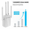 Picture of WiFi Extender - WiFi Booster, Extender WiFi Signal 1200Mbps Wireless Signal Repeater, Dual Band 2.4G and 5G Expander, 4 Antennas 360° Full Coverage, Extend WiFi Signal to Smart Home & Alexa Devices