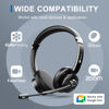 Picture of Bluetooth Headset, Upgraded Wireless Headset with Microphone Noise Cancelling & USB Dongle, Office Headset with Mic Mute, On-Ear Headphones 26hrs Talk time for Cell Phone/PC/Skype/Zoom Work Headset