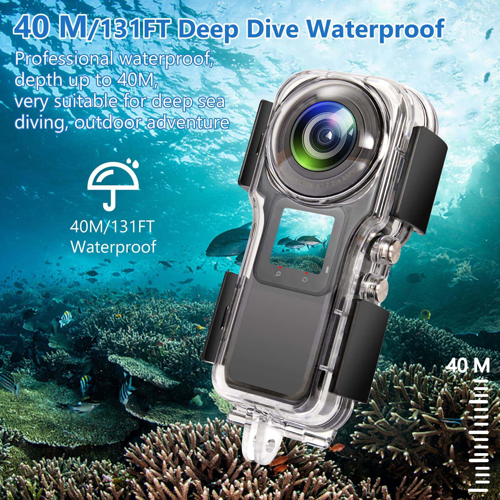 GetUSCart- iEago RC 40M/131FT Waterproof Housing Case for Insta360 One ...