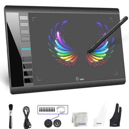 Picture of Graphics Drawing Tablets, UGEE M708 10 x 6 inch Large Active Area Drawing Tablet with 8 Hot Keys 8192 Levels Pen Graphic Tablets for Computer Digital Art Creation Sketch for Windows Mac os and Linux