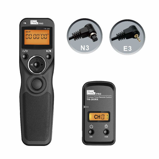 Picture of Wireless Shutter Release for Canon, Pixel TW-283 E3/N3 Wireless Remote Control Timer Shutter Release Cable for Canon EOS R EOS R5 R6 R3 1300D 1100D760D 70D 80D 90D 5D IV III 1D 6D 7D fujifilm GFX50R