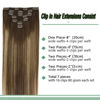 Picture of GOO GOO Clip-in Hair Extensions for Women, Soft & Natural, Handmade Real Human Hair Extensions, Chocolate Brown to Honey Blonde, Long, Straight #T(4/26)/4, 7pcs 80g 12 inches