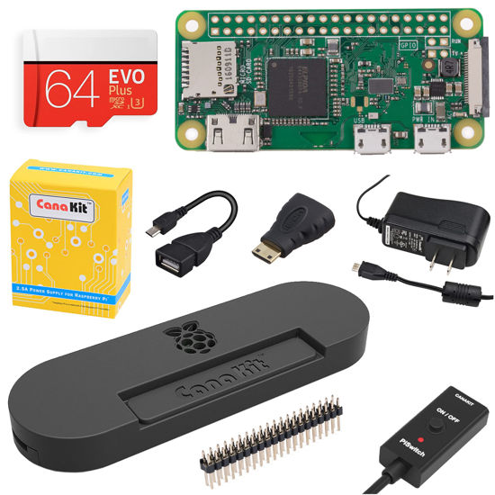 Picture of CanaKit Raspberry Pi Zero W (Wireless) Complete Starter MAX Kit with Premium Black Case (64GB Edition)