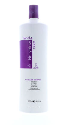 Picture of Fanola No Yellow Shampoo With Purple Violet Pigments To Eliminate Unwanted Yellow Tones & Brassiness In Platinum, Light Blonde, Gray, Bleached, or Highlighted Hair 33.8oz (Pack of 3)