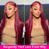 Picture of ANDRIA Lace Front Wigs Straight Hair Glueless Lace Wigs Synthetic Long Silk Straight Natural Wig Heat Resistant Fiber Red Wig With Baby Hair For Black Women 24 Inches