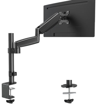 Picture of MOUNTUP Single Monitor Desk Mount, Height Adjustable Gas Spring Monitor Arm for 13-35 Inch Monitor, Heavy Duty Computer Monitor Stand Holds 6.6-26.5lbs, VESA Mount with Clamp and Grommet Base, MU6005