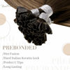 Picture of LAAVOO U Tip Hair Extensions Human Hair Brown Balayage Dark Brown Ombre Ash Blonde 16 inch 50g/50s Human Hair U Tip Extensions Brown Keratin Tip Hair Extensions Human Hair Straight