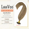 Picture of LaaVoo Nano Tip Hair Extensions 18 Inch Remy Hair Balayage Light Brown Fading to Dark Honey Blonde Mixed Brown Micro Nano Beads Human Hair Extensions 1g/s 50s/pack