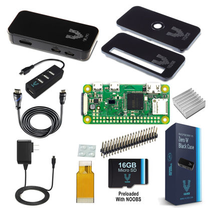 Picture of Raspberry Pi Zero W Complete Starter Kit-Premium Black Case Edition-Includes Pi Zero W and 7 Essential Accessories