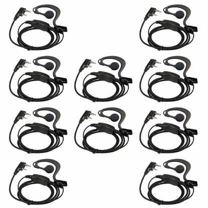 Picture of Retevis Case of 10, Two Way Radio Earpiece with Mic Single Wire Earhook Headset Compatible with Baofeng BF-888S UV-5R H-777 RT22 Arcshell AR-5 Walkie Talkies