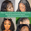 Picture of SFD Deep Wave Lace Front Wigs Human Hair 13x4 Black Curly Bob Wigs Human Hair 150% Density HD Lace Frontal Wigs Human Hair Glueless Deep Curly Wigs Pre Plucked with Baby Hair for Women