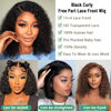 Picture of SFD Deep Wave Lace Front Wigs Human Hair 13x4 Black Curly Bob Wigs Human Hair 150% Density HD Lace Frontal Wigs Human Hair Glueless Deep Curly Wigs Pre Plucked with Baby Hair for Women