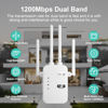 Picture of WiFi Extender Signal Booster Repeater for Home Cover Up to 8000 sq.ft, Dual Band 5GHz/2.4GHz WiFi Signal Strong Penetrability 35 Devices 4 Modes 1-Tap Setup, 4 Antennas 360° Full Coverage