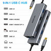Picture of USB C Dual HDMI Adapter, USB C Laptop Docking Station 9 in 1 Triple Display Multiport Dongle, Type C Hub with 2 HDMI, 100W PD, Ethernet, 3 USB and SD/TF Card Reader for HP/Dell/Lenovo/Surface Laptop