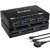 Picture of USB 3.0 KVM Switch DisplayPort 2 Ports 3440x1440@144Hz,3840x2160@60Hz for 2 PC 1 Monitor to Share 4 USB 3.0 Devices,DP KVM Switch 2 in 1 Out Includes 2 USB3.0 Cables and Wired Controller