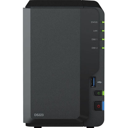 Picture of Synology DiskStation DS223 NAS Server with RTD1619B 1.7GHz CPU, 2GB Memory, 2TB SSD Storage, 1 x 1GbE LAN Port, DSM Operating System