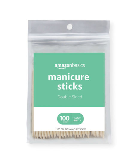 Picture of Amazon Basics Manicure Sticks, Medium Length, 100 Count