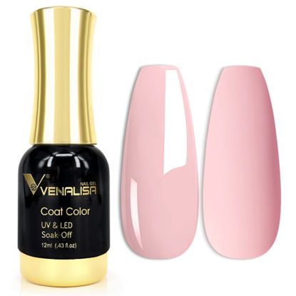 Picture of VENALISA Gel Nail Polish, 12ml Nude Pink Color Soak Off UV LED Nail Gel Polish Nail Art Starter Manicure Salon DIY at Home, 0.43 OZ