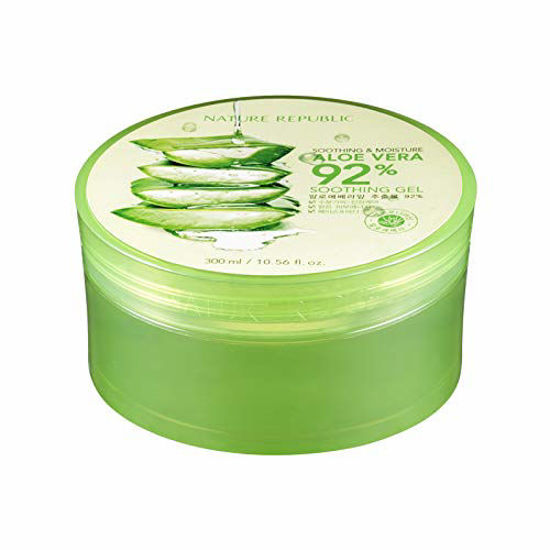 Picture of Nature Republic New Soothing Moisture Aloe Vera Gel 92 Percent Korean Cosmetics, 10.56 Fluid Ounce