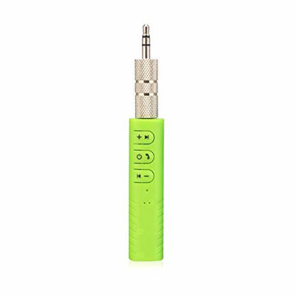 Picture of Universal 3.5mm Jack Bluetooth 4.2 Car Kit Hands Free Auto AUX Kit for Speaker Headphone Car Music Audio Receiver Adapter (Green)