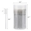 Picture of 100 Pcs Disposable Mascara Wands, Crystal Eyebrow Spoolies Brush for Eyelash Extensions, Lash Brushes with Container (White)