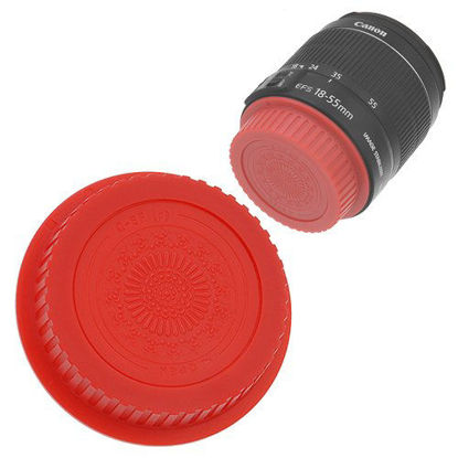 Picture of Fotodiox Designer (Red) Lens Rear Cap Compatible with Canon EOS EF and EF-S Lenses