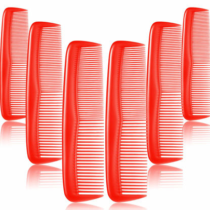 Picture of 12 Pieces Hair Combs Set Pocket Fine Plastic Hair Combs for Women and Men, Fine Dressing Comb (Red)