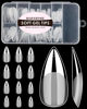 Picture of Soft Gel Nail Tips Medium Stiletto, 120PCS Pre Buff Full Cover Shaped Nail Extenison Tips Half Matte Gel X Nail Tips BORNBYME