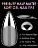 Picture of Soft Gel Nail Tips Medium Stiletto, 120PCS Pre Buff Full Cover Shaped Nail Extenison Tips Half Matte Gel X Nail Tips BORNBYME