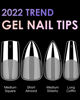 Picture of Soft Gel Nail Tips Medium Stiletto, 120PCS Pre Buff Full Cover Shaped Nail Extenison Tips Half Matte Gel X Nail Tips BORNBYME