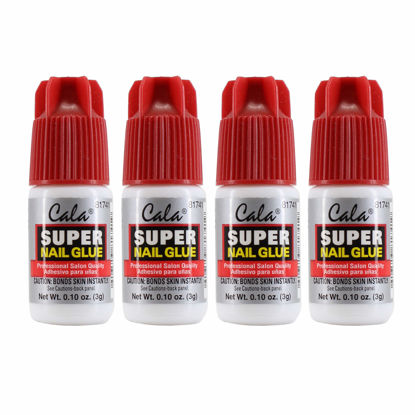 Picture of Cala Super Nail Glue Professional Salon Quality | Quick and Strong Nail Liquid Adhesive (4 Bottles)