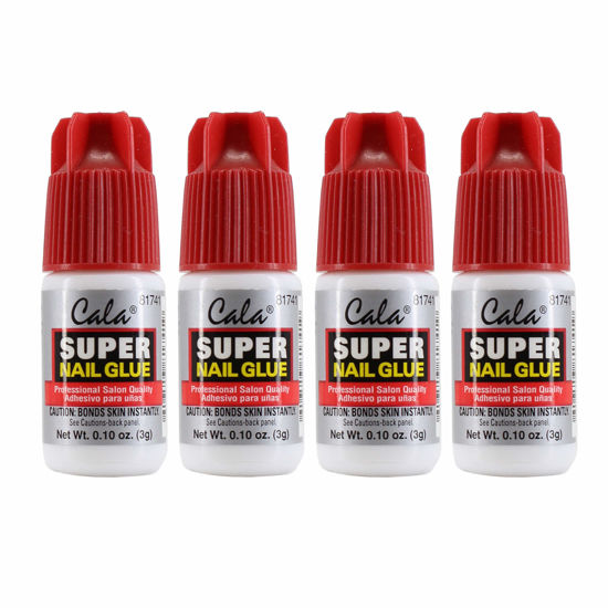 Picture of Cala Super Nail Glue Professional Salon Quality | Quick and Strong Nail Liquid Adhesive (4 Bottles)