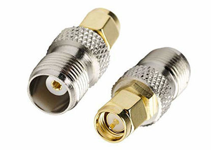 Picture of 2 PCS DHT Electronics RF coaxial coax adapter SMA male to TNC female