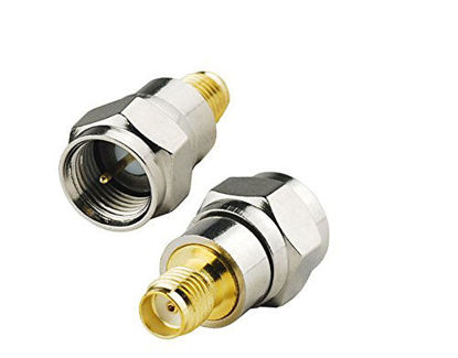 Picture of DHT Electronics 2pcs RF coaxial Coax Adapter SMA Female to F Male