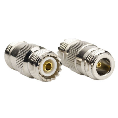 Picture of DHT Electronics RF coaxial coax adapter N female to UHF female SO-239 SO239 connector