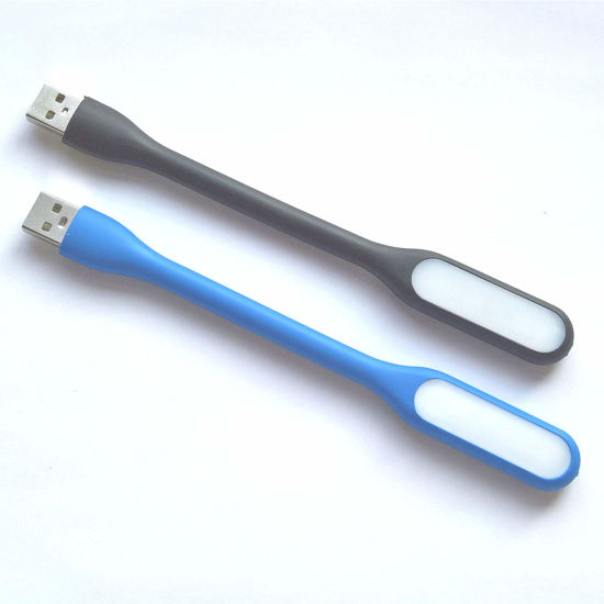 Picture of 2pack Flexible Reading USB LED Night Light Lamp for PC Computer Notebook Laptop (2Color 2pcs, 17cm1.8cm)