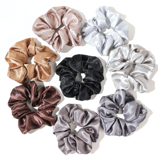 Picture of Scrunchies for Women Satin Hair Scrunchies for Girls Ponytail Holders Big Scrunchies for Thick Curly Hair Satin Silk Scrunchies for Hair Sleep Cute Pony Tails Hair Ties