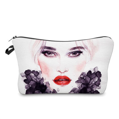 Picture of LOOMILOO Small Toiletry Bags for Women, Adorable Roomy Makeup Pouch Travel Water Resistant Cosmetic Purse Accessories Organizer Gift(Modern Abstract 55875)