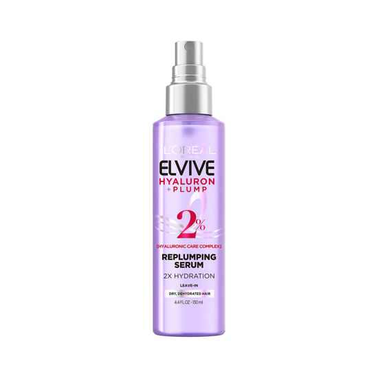 Picture of L’Oréal Paris Elvive Hyaluron Plump Moisture Plump Hair Serum for Dehydrated, Dry Hair with Hyaluronic Acid Care Complex, Paraben-Free, 4.4 Fl Oz