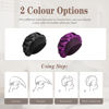 Picture of SWEET VIEW 2 Pcs Silk Bonnet Satin Bonnet, Silk Hair Wrap for Sleeping, Soft and Comfortable Silk Sleep Cap - Black, Purple