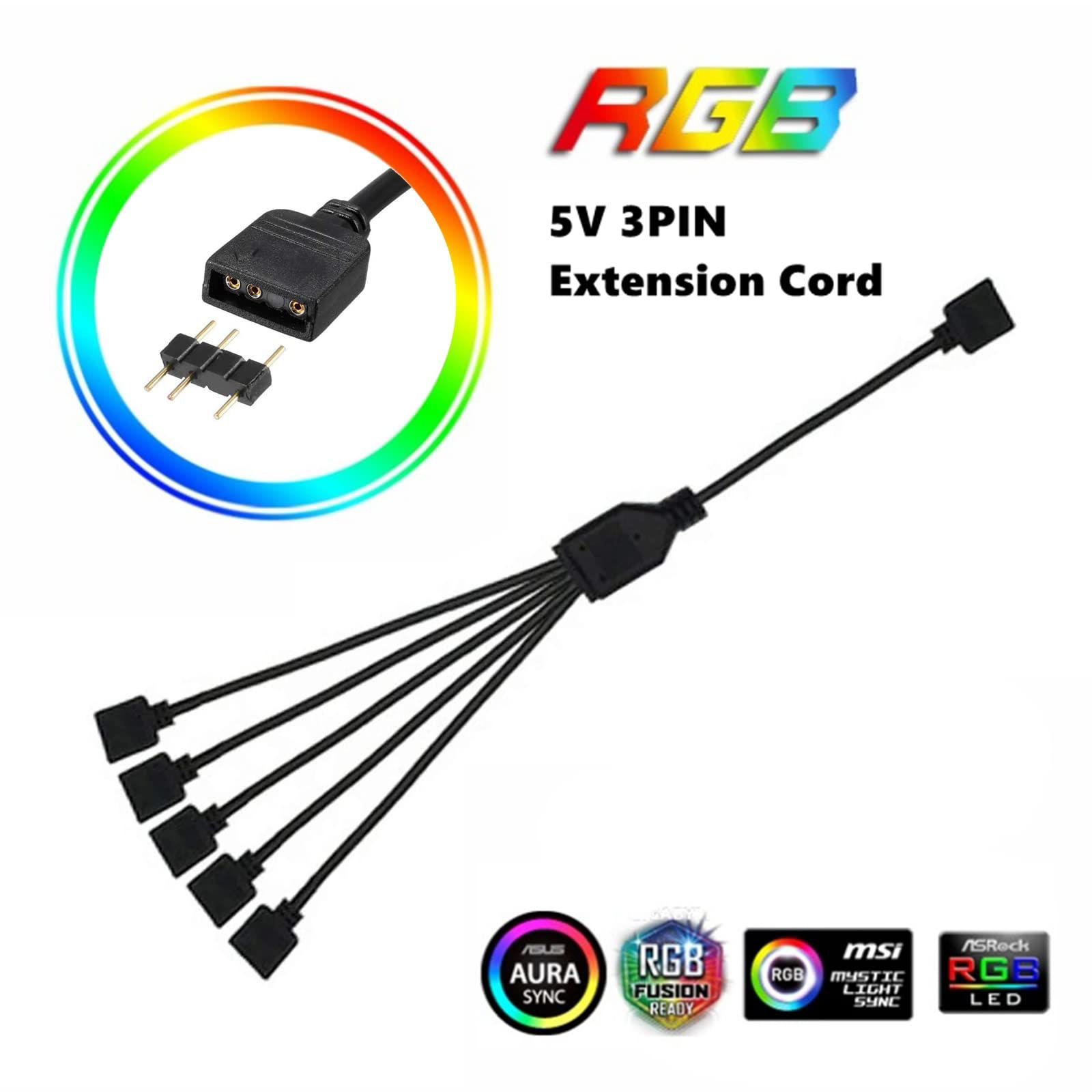 GetUSCart- Besvalo RGB Extension Cable 3 Pin, RGB Interface Extension