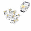 Picture of RJ9 4P4C 50 Micron Thick Gold Plating Telephone Handset Cord Plugs (12 Pack)