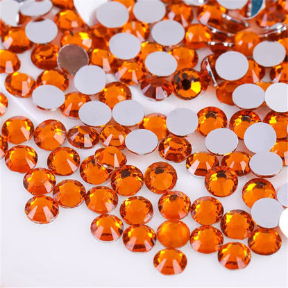 Picture of 3000 Pieces SS6 2mm Flatback Rhinestones Clear Glass Round Gems Crystals for Nail Art DIY Crafts Clothes Shoes Bags （Orange）