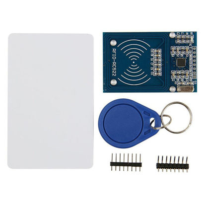 Picture of HiLetgo RFID Kit - Mifare RC522 RF IC Card Sensor Module + S50 Blank Card + Key Ring for Arduino Raspberry Pi