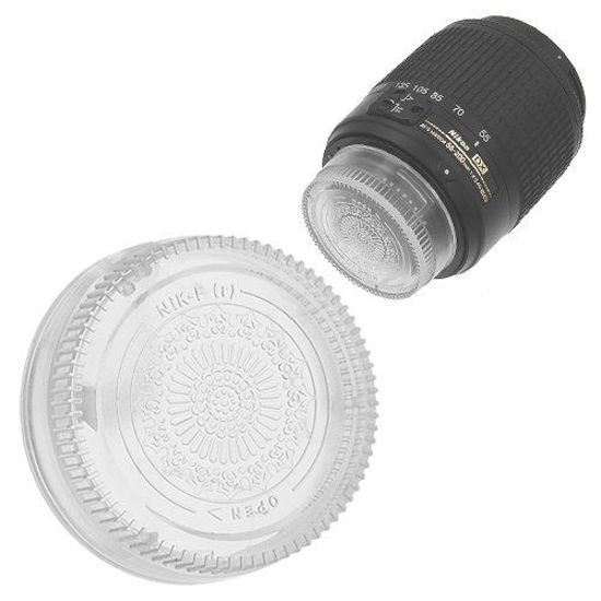 Picture of Fotodiox Designer (Clear) Rear Lens Cap Compatible with Nikon F-Mount Lenses (Non-AI, AI, AIS, AF, AFD, AFS, G, DX, FX)