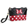 Picture of yiwoo Cosmetic Bag Mouse Ears Bag with Zipper,Cartoon Leather Travel Makeup Handbag with Ears and Bow-knot, Cute Portable Cosmetic Bag Toiletry Pouch for Women Teen Girls Kids (Black)