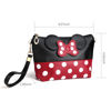 Picture of yiwoo Cosmetic Bag Mouse Ears Bag with Zipper,Cartoon Leather Travel Makeup Handbag with Ears and Bow-knot, Cute Portable Cosmetic Bag Toiletry Pouch for Women Teen Girls Kids (Black)