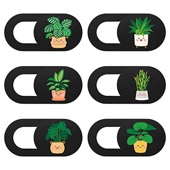 Picture of Webcam Cover (6 Pack) Ultra-Thin Camera Cover Privacy Protector, Cover Slide for Laptop, Mac, MacBook Air, iPad, PC, Cell Phone, Webcam Covers Laptop Accessories Decoration - Potted Plants