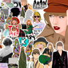 Picture of 50PCS Swift Taylor Stickers Swift Female Pop Singer Decal Decorate Laptop Garage Door Fridge Guitar Car Scrapbook Skateboard Suitcase Motorcycle Snowboard